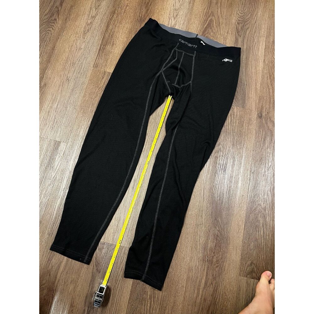 Carhartt Force Base Layer Thermal Pants Mens 2XL Black Waffle Knit Long